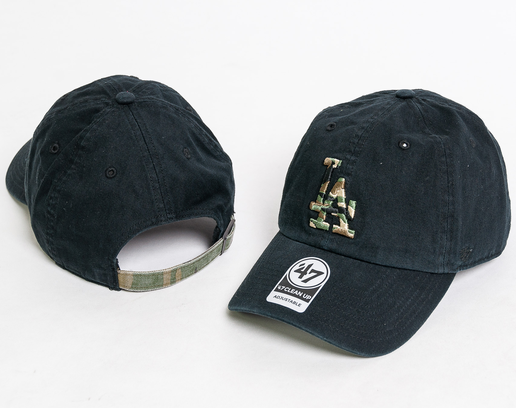 Kšiltovka 47 Brand Los Angeles Dodgers Camfill Clean Up Black/Camo Strapback