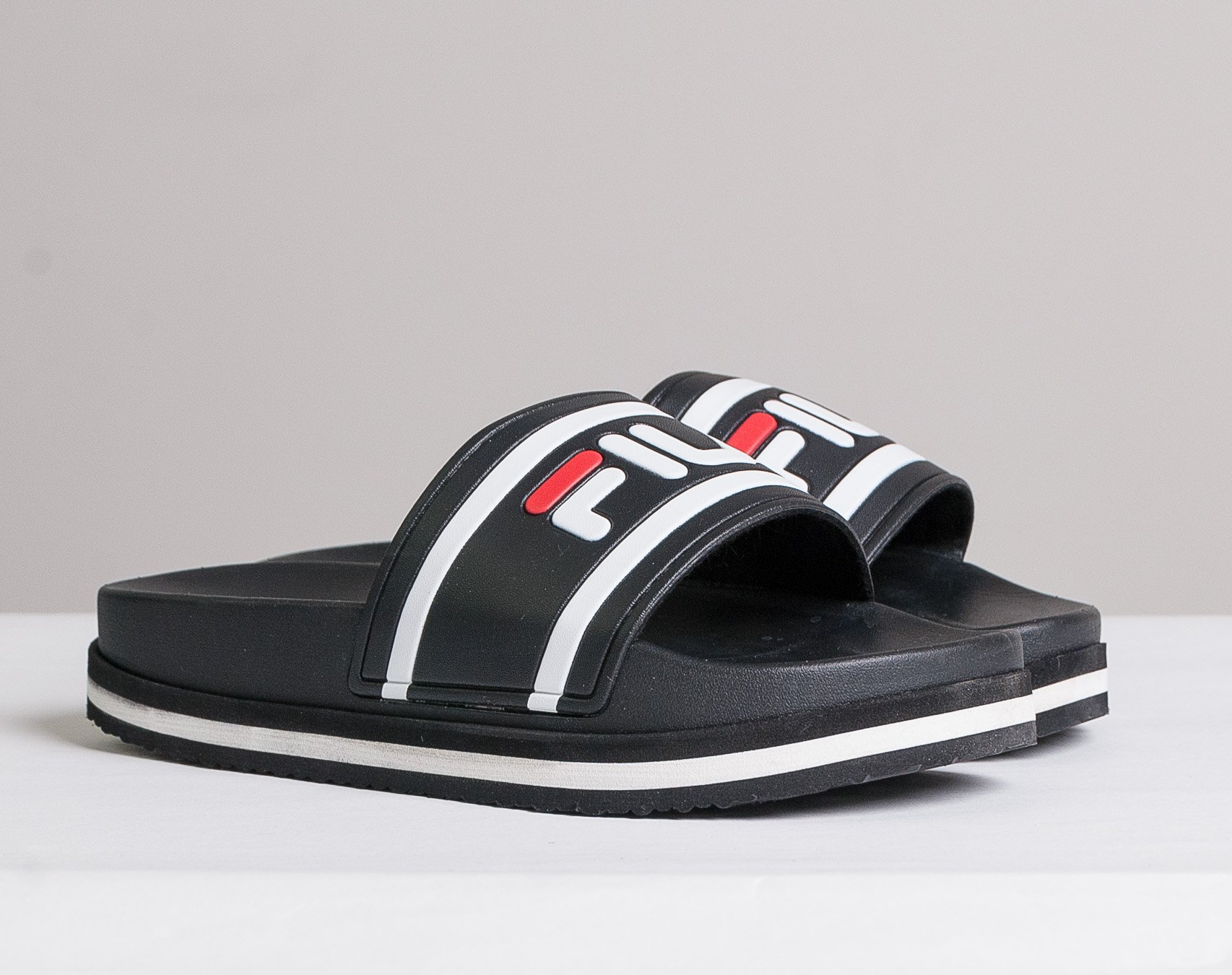 Dámské Pantofle FILA Morro Bay Zeppa 1010639 11W Black/Stripe