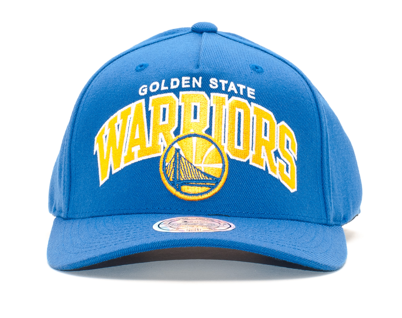 Kšiltovka Mitchell & Ness NBA Team Arch Pinch Panel 110 Golden State Warriors Blue Snapback