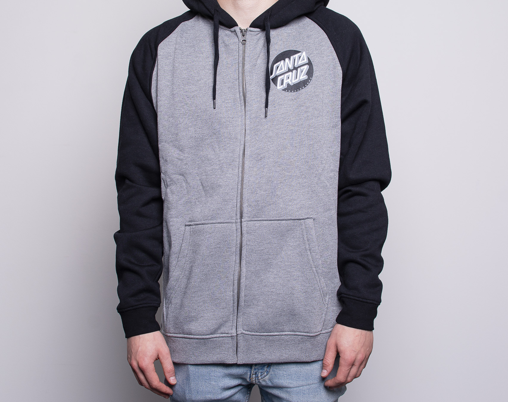 Mikina Santa Cruz Other Dot Zip Hood Black/Dark Heather