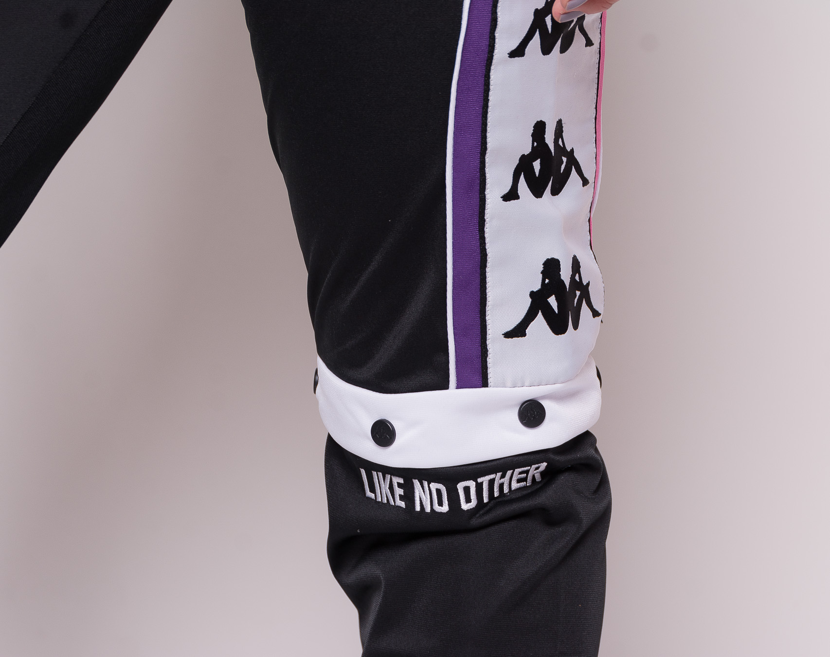 Dámské Tepláky Kappa Authentic Bilby Black/Fuchsia/White