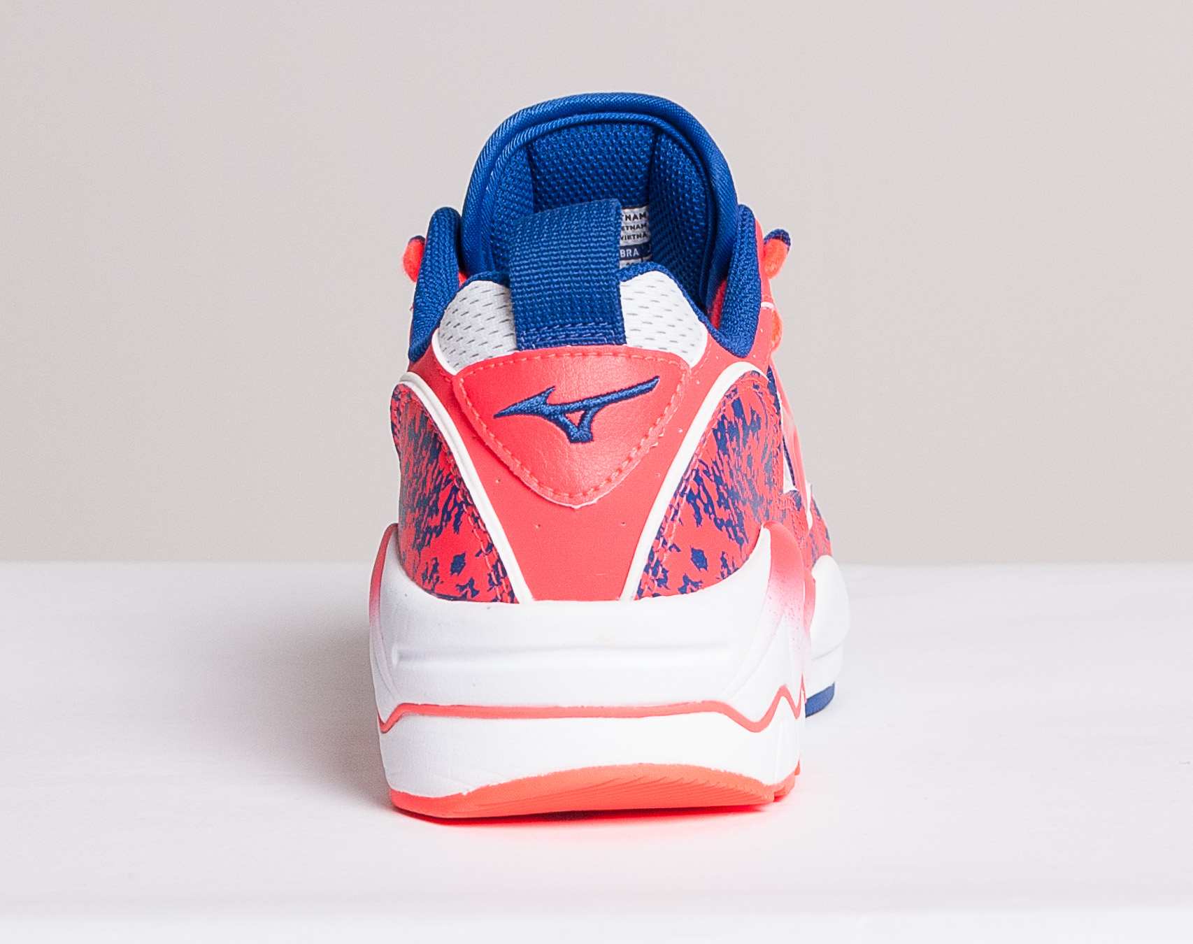 Dámské Boty Mizuno Wave Rider 1 White/Fiery Coral/Mazarine Blue D1GA192560