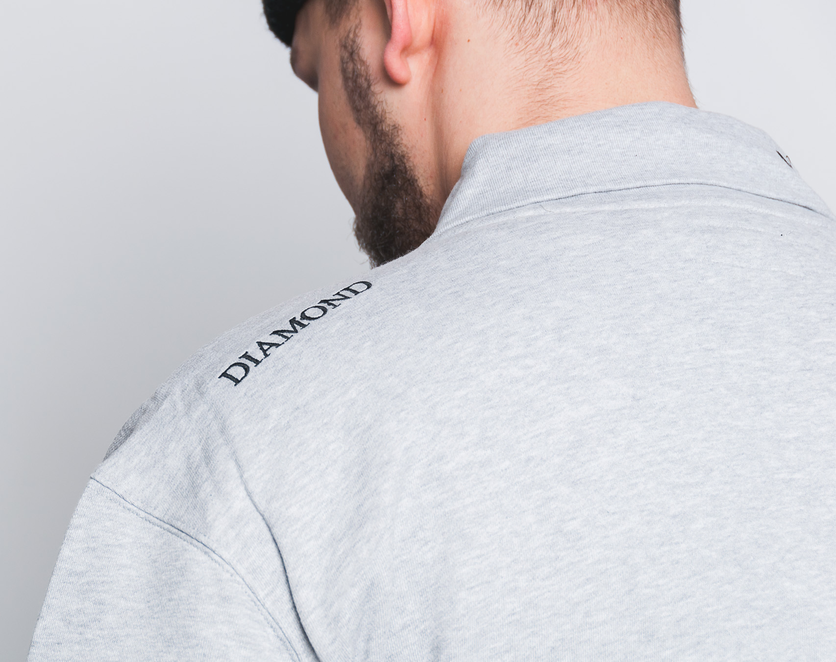 Mikina Diamond Supply Co. Diamond Mock Neck Sweatshirt Heather Grey