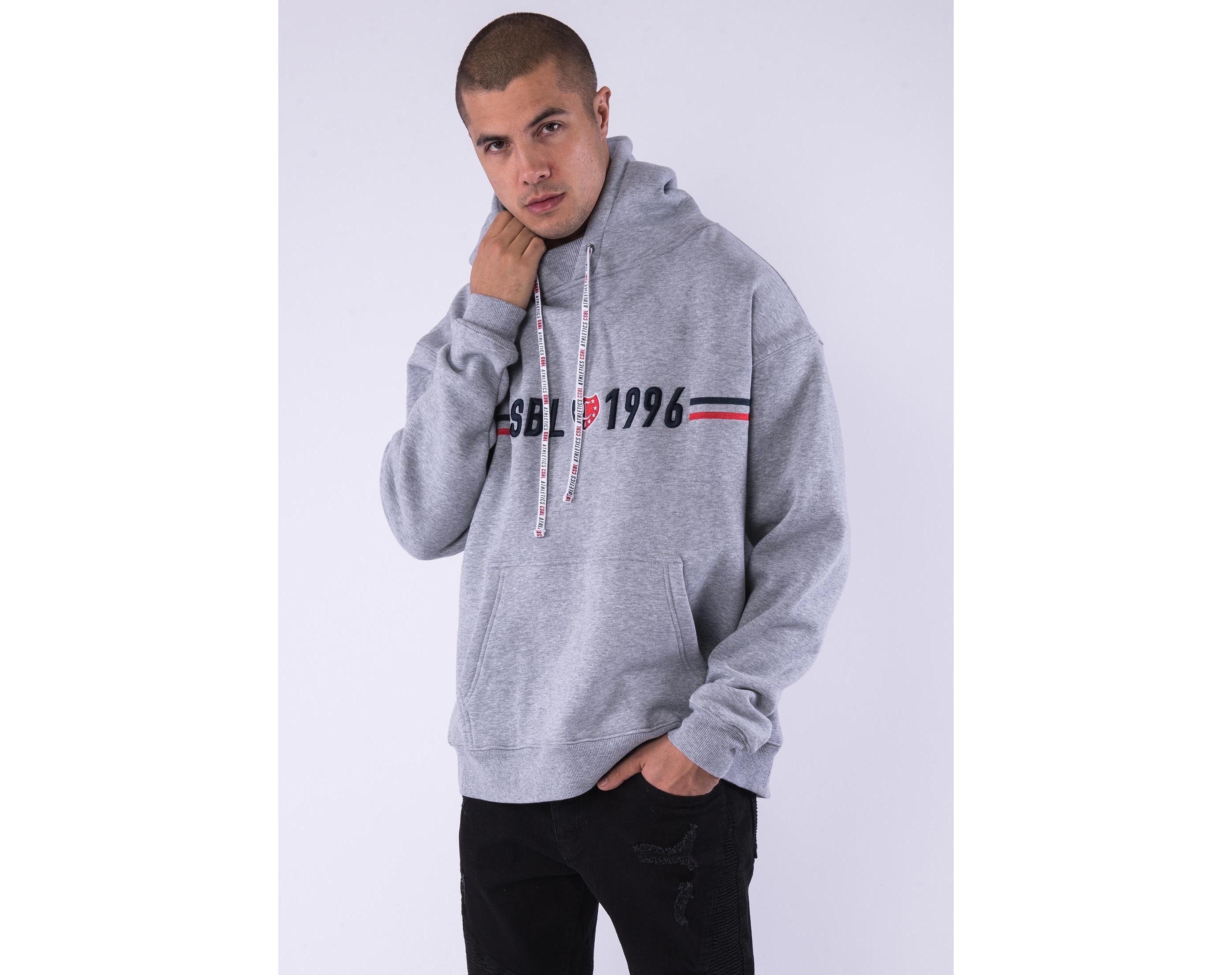 Mikina Cayler & Sons Insignia Box Hoody Grey Heather/Navy