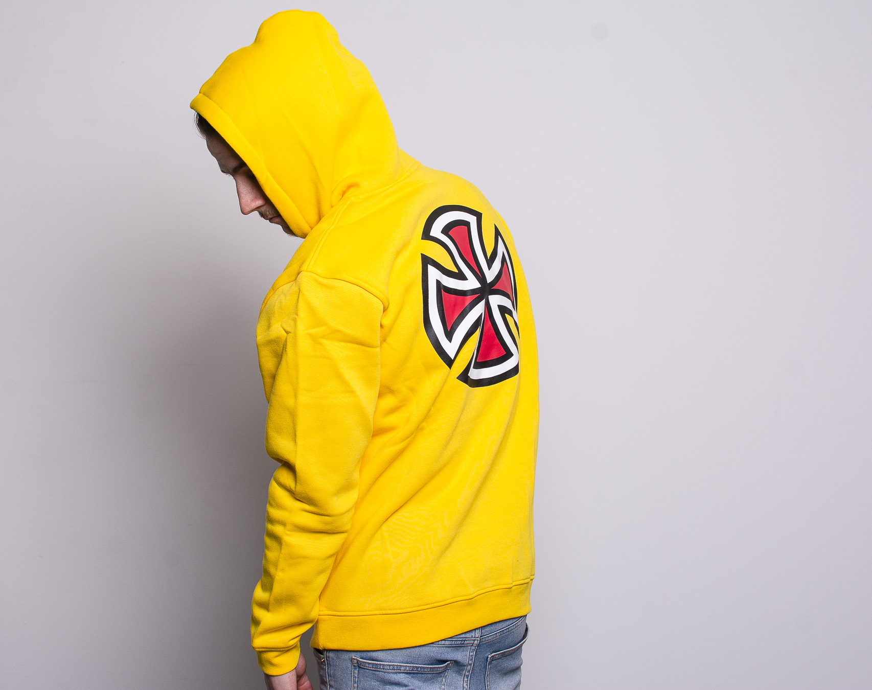 Mikina Independent Bar Cross Hood Yellow