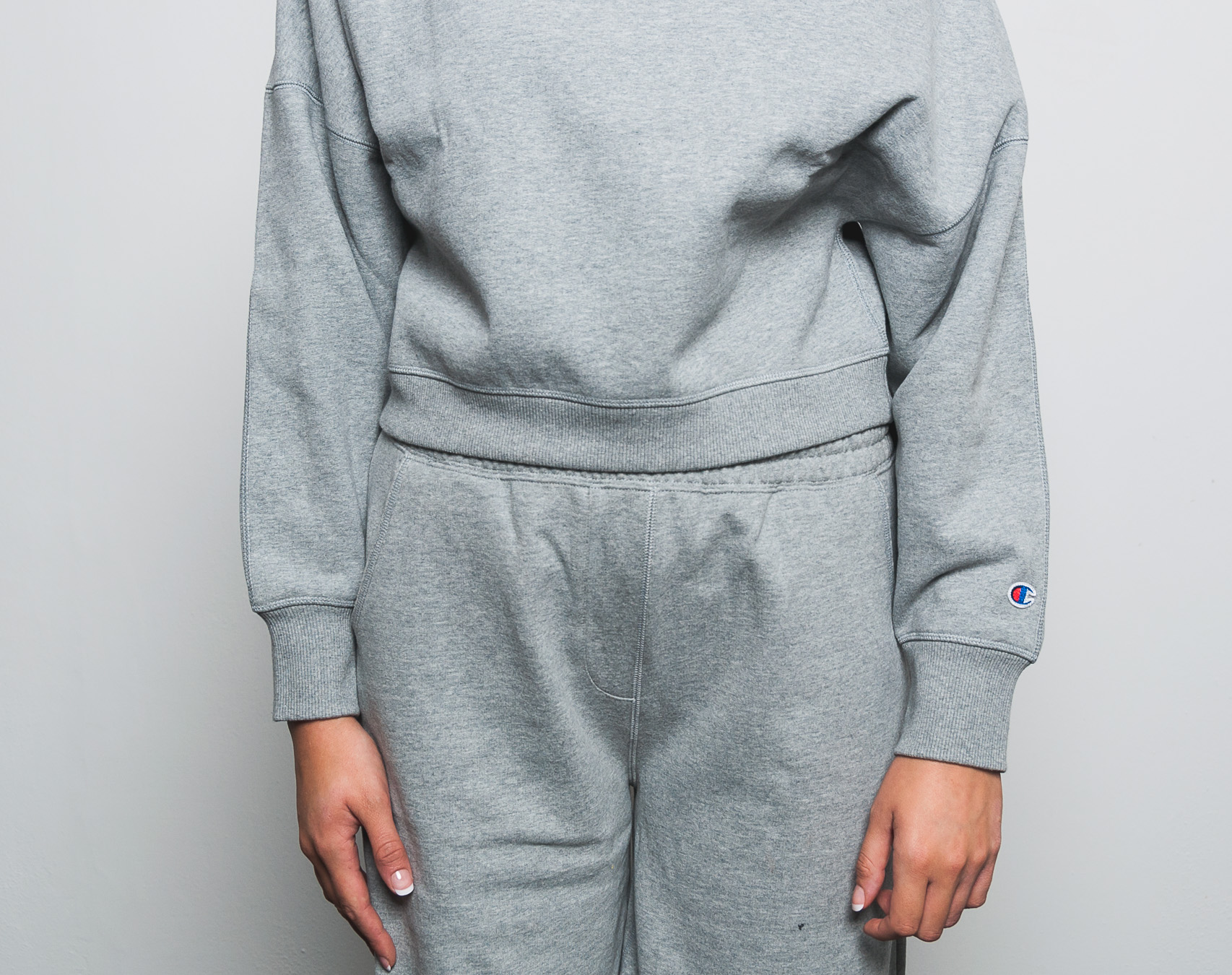 Dámská Mikina Champion High Neck Basic Sweatshirt Grey Grey 110095-OXGM