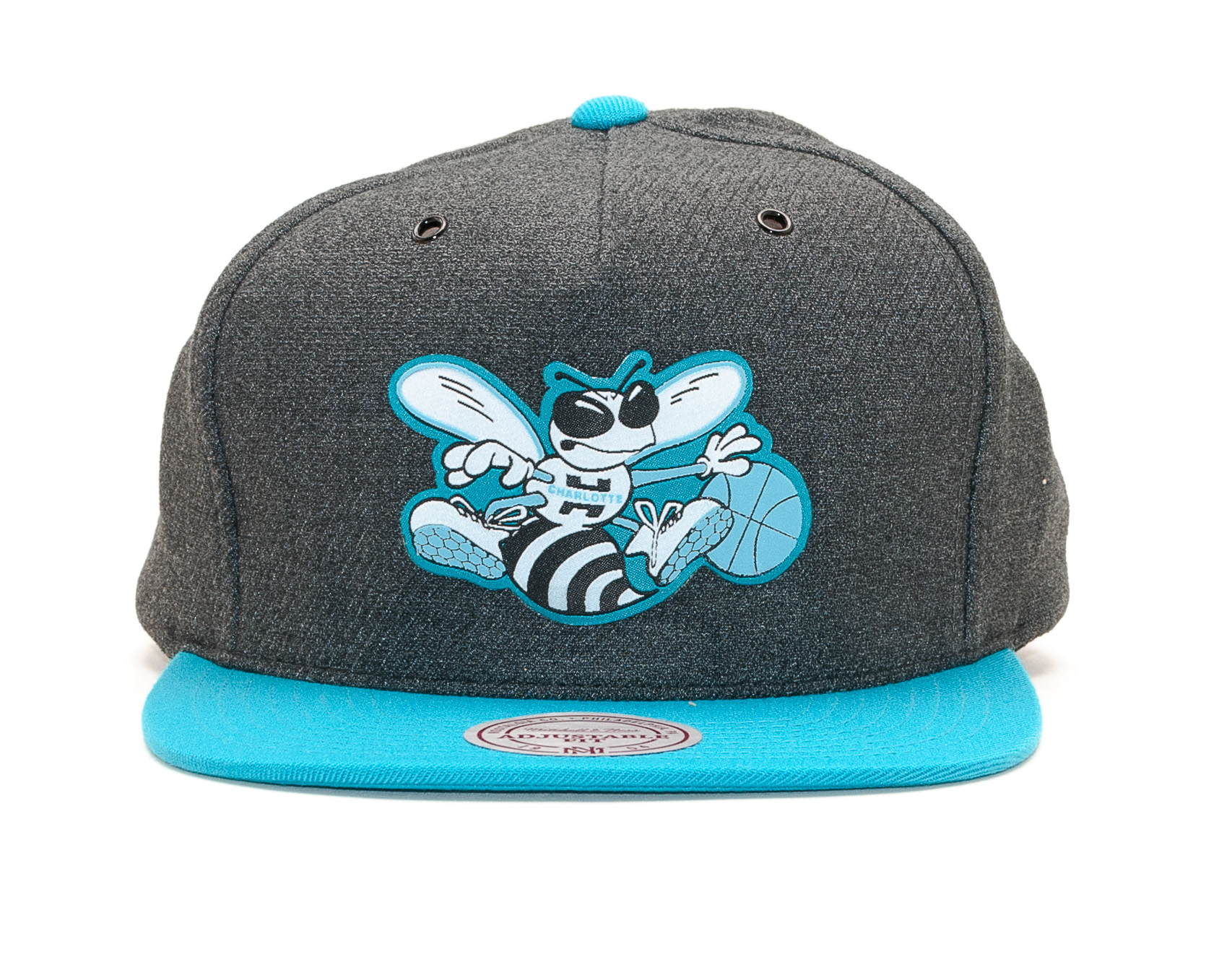 Kšiltovka Mitchell & Ness Charlotte Hornets Hardwood Classic Woven Reflective Charcoal/Teal Snapback