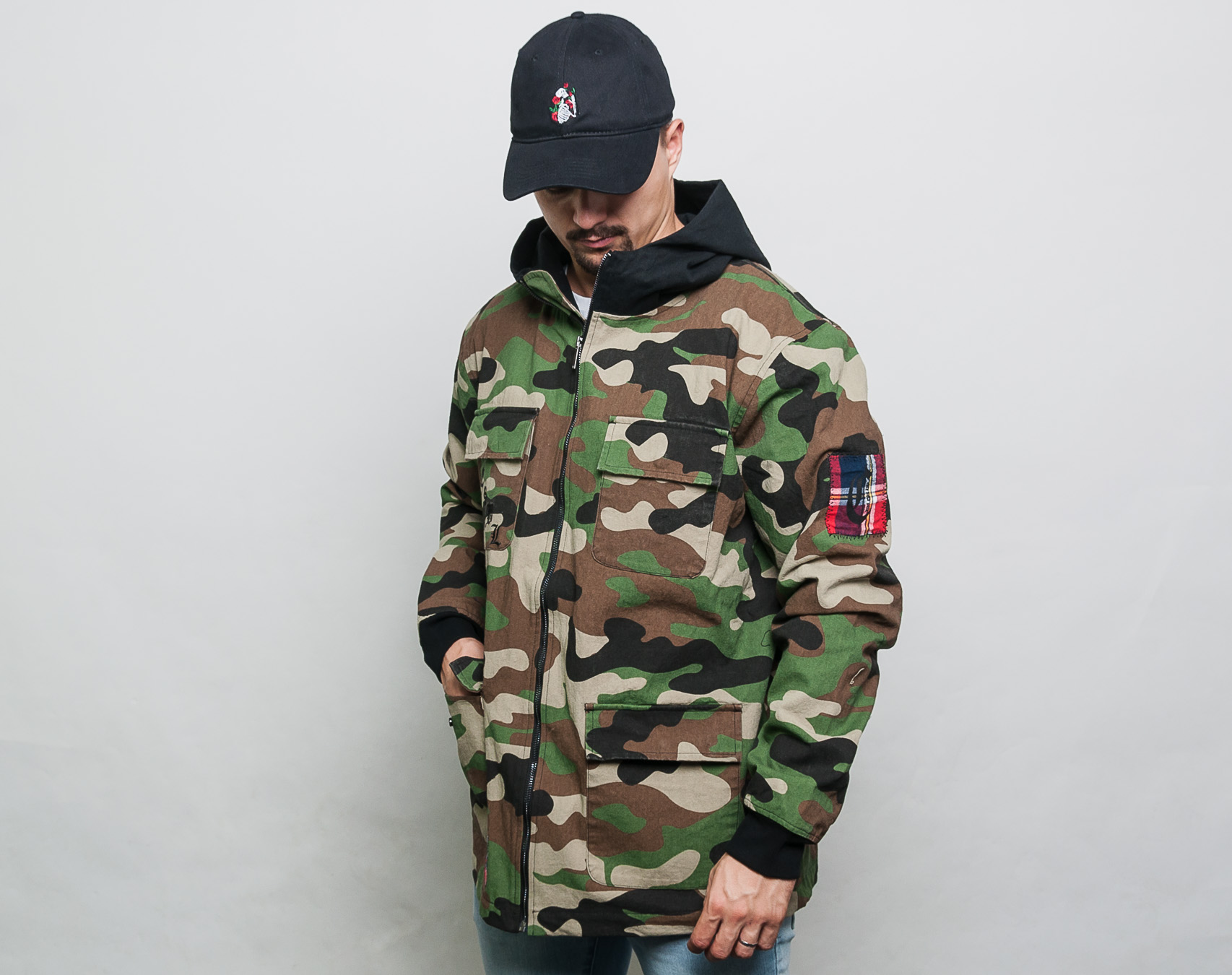 Bunda pánská Cayler & Sons CSBL Order Army Jacket Woodland Camo/Black