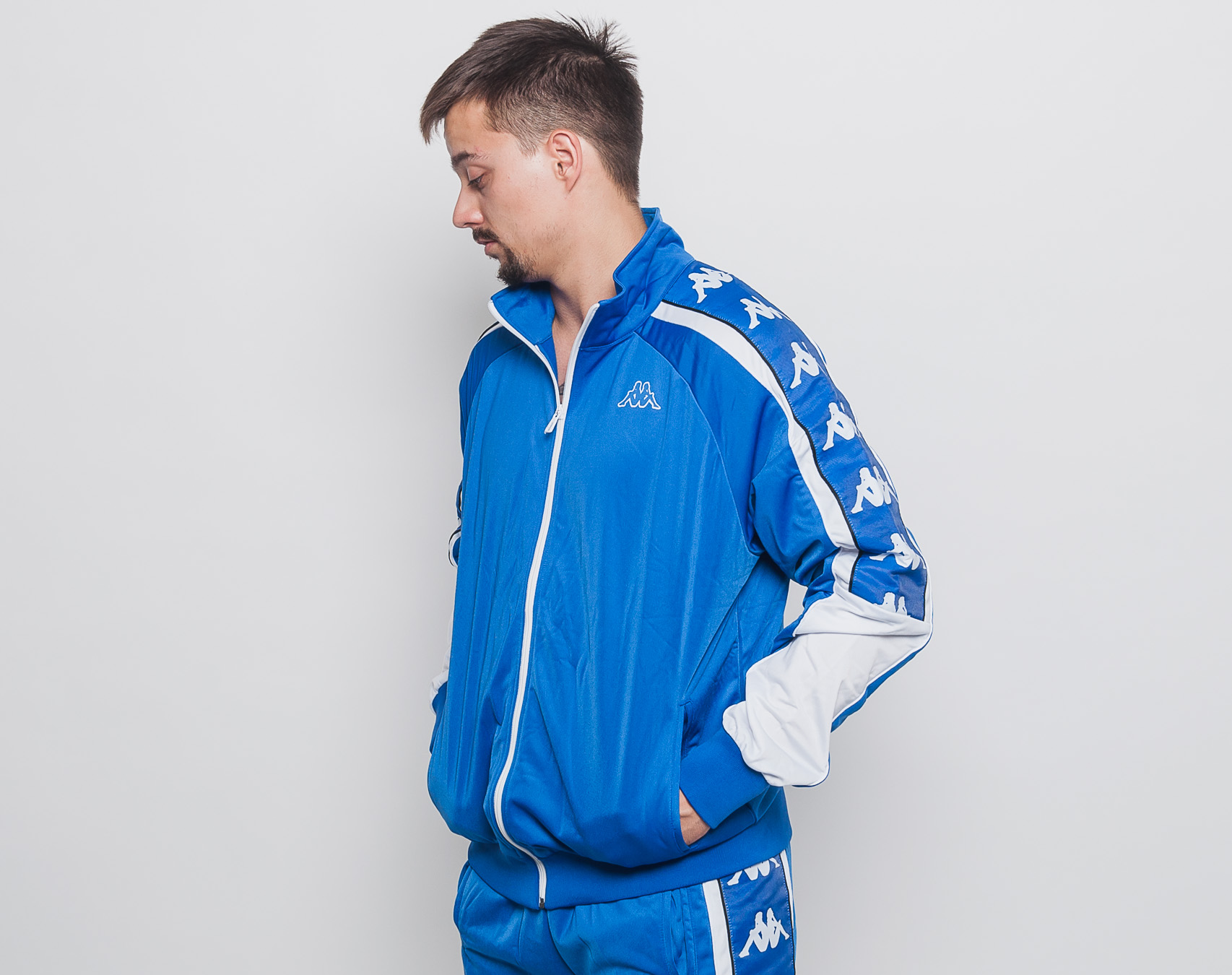 Mikina Kappa Banda 10 Ahran Blue Royal/White 3031QC0