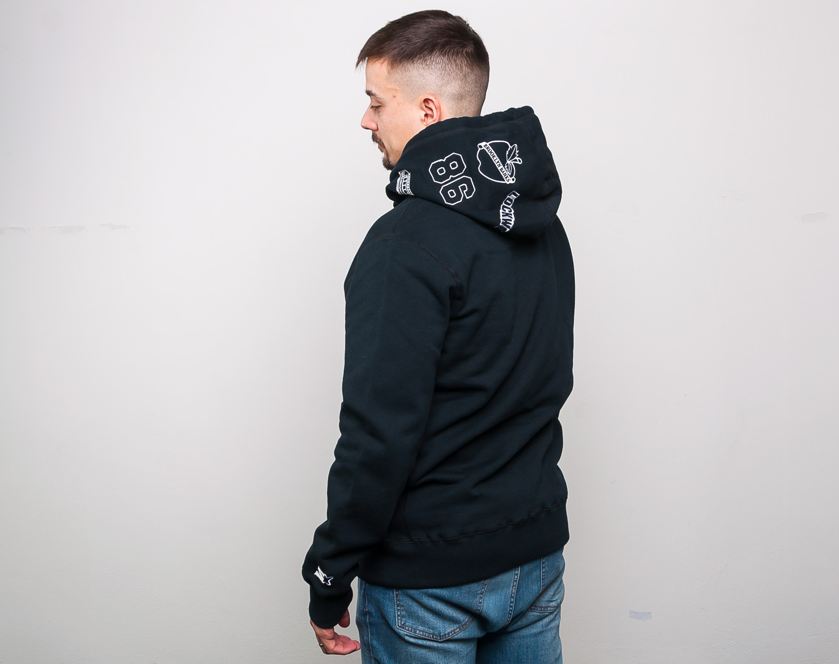 Mikina HUF Hoodie HUF x Starter Patches Black